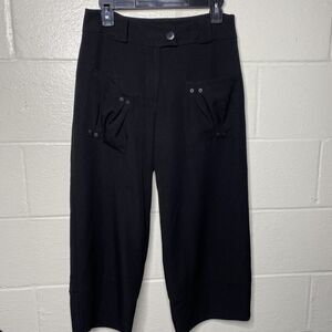 Lauren Vidal Vtg Women  Wide Leg Crop Pants SZ T.1 Coby Us Medium Made In France